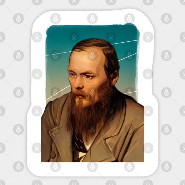 Russian novelist Fyodor Dostoevsky illustration Sticker by Litstoy 